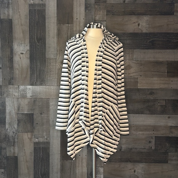 Anthropologie Splendid cascading cardigan small hoodie stripes whimsigoth fall - Picture 10 of 13